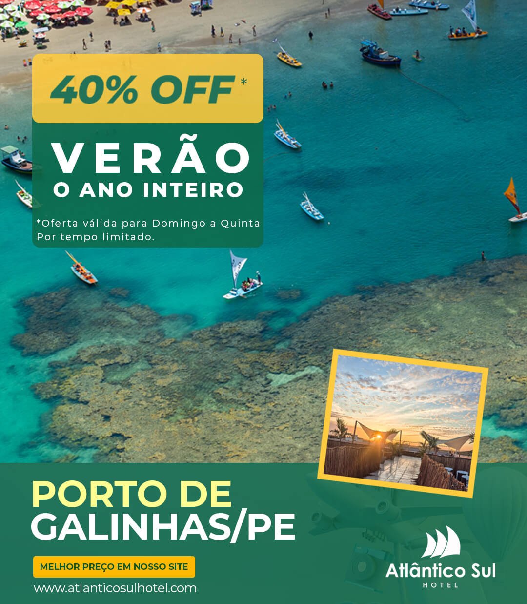 40%off Atlantico Sul Porto de Galinhas/PE